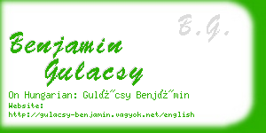 benjamin gulacsy business card